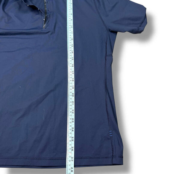 Lululemon Evolution Polo Shirt Navy Blue Size M Four-Way Stretch Athletic Golf - Picture 8 of 8